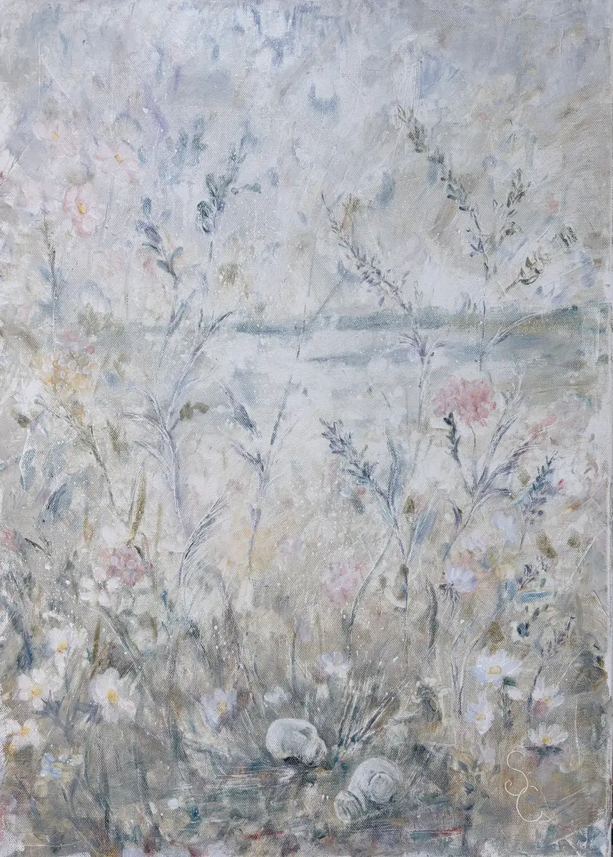 Vildblommornas sång - Olie - Impressionism af Selene Caspian