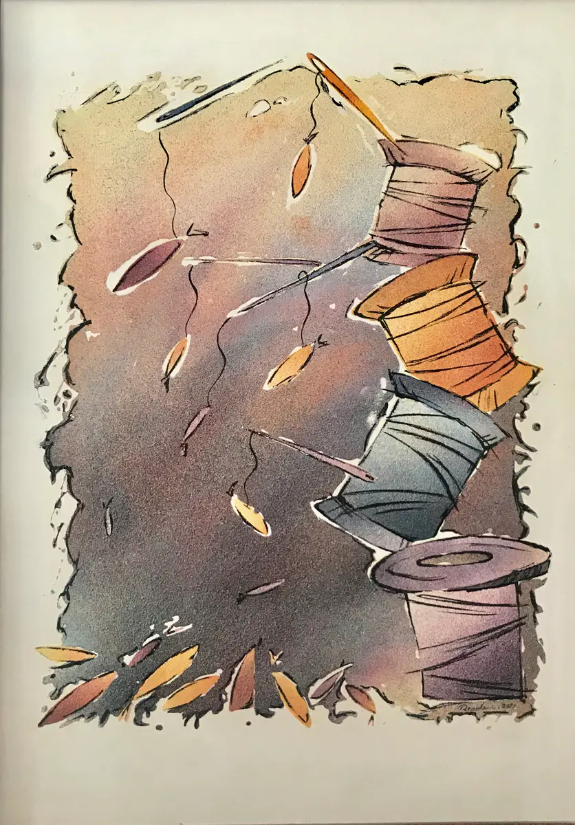 Livets trådar – Mixed Media – Abstract – 50×70 cm by Mojdeh Rezaee