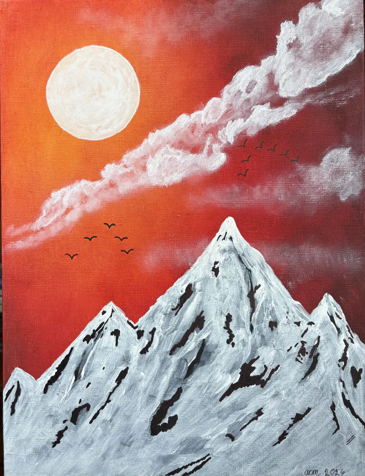 De snöiga bergen - Akryl av Ann-Christin (Acmpainting) Martinsson