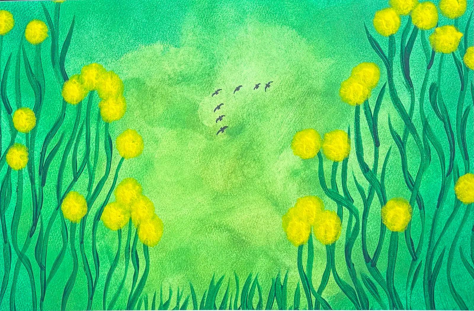 Smörblommor - Akryl av Ann-Christin (Acmpainting) Martinsson