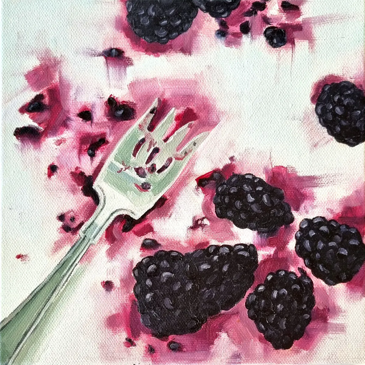 Blåhallon - Olja - Still Life - 20×20 cm av Lovisa Kexel Sandberg