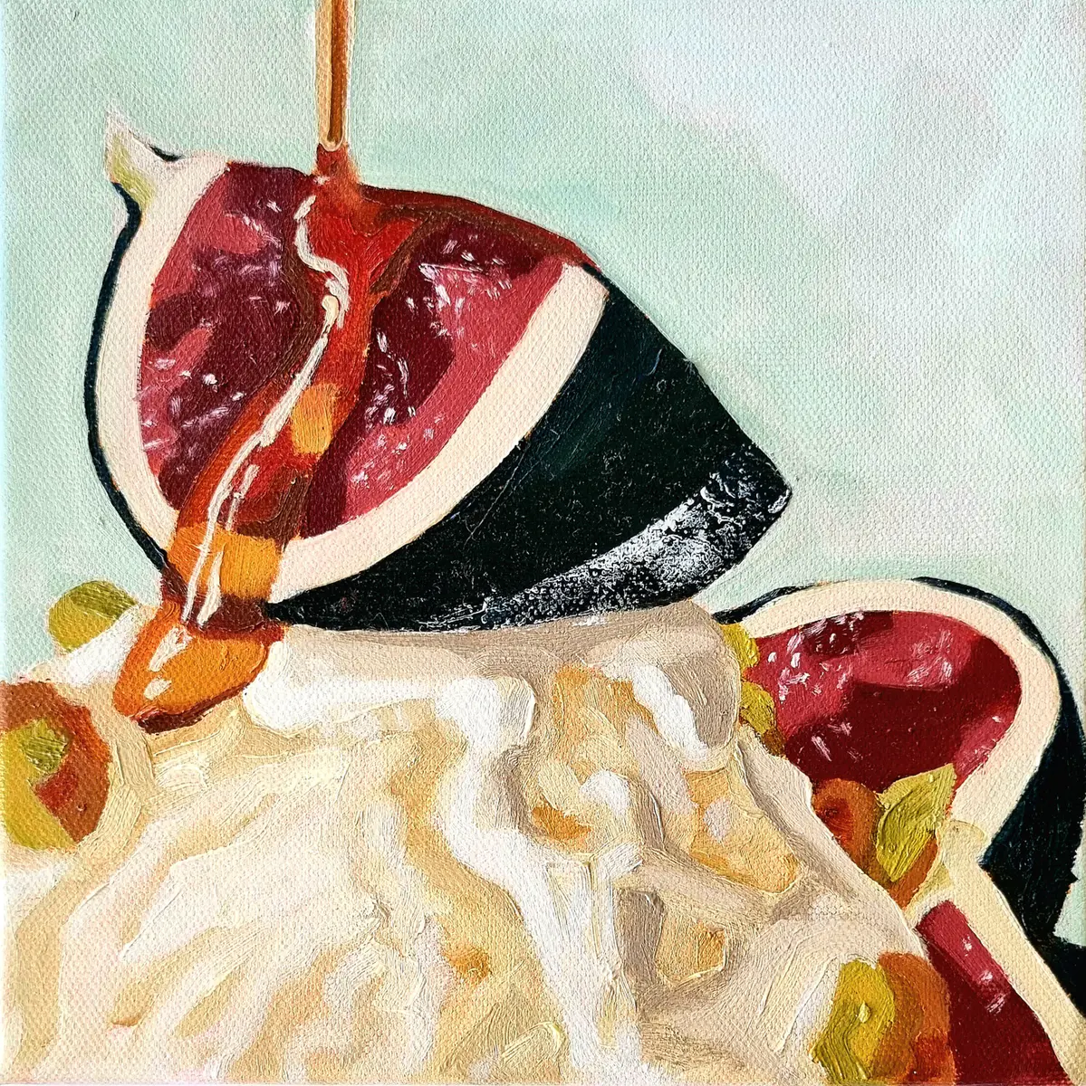 Toppfigg - Akryl - Still Life - 20×20 cm av Lovisa Kexel Sandberg