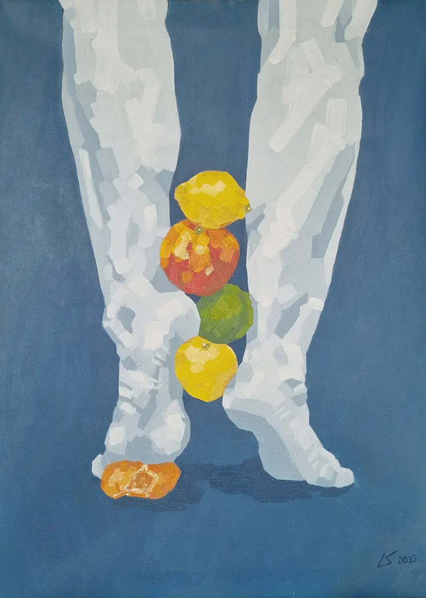 Sallad - Akryl - Figurative - 44×61 cm af Lovisa Kexel Sandberg