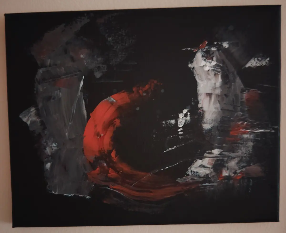 Embers in the Dark - Akryl - Abstract - 30×24 cm av Donna
