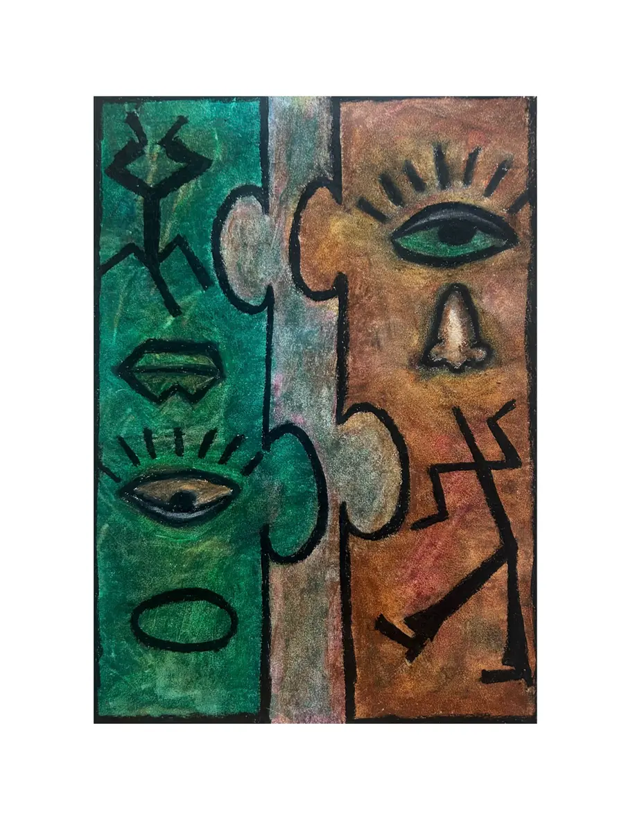 2Delt - Olie - 29×42 cm af Silas Leander sørensen
