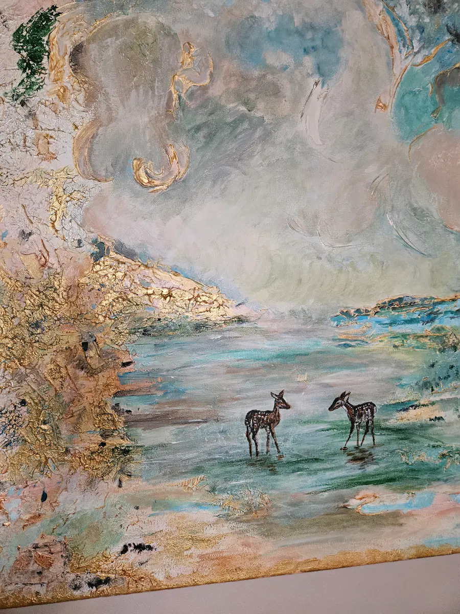 Encounter at Dawn - Akryl - Abstract - 80×60 cm af Lisa Lithman