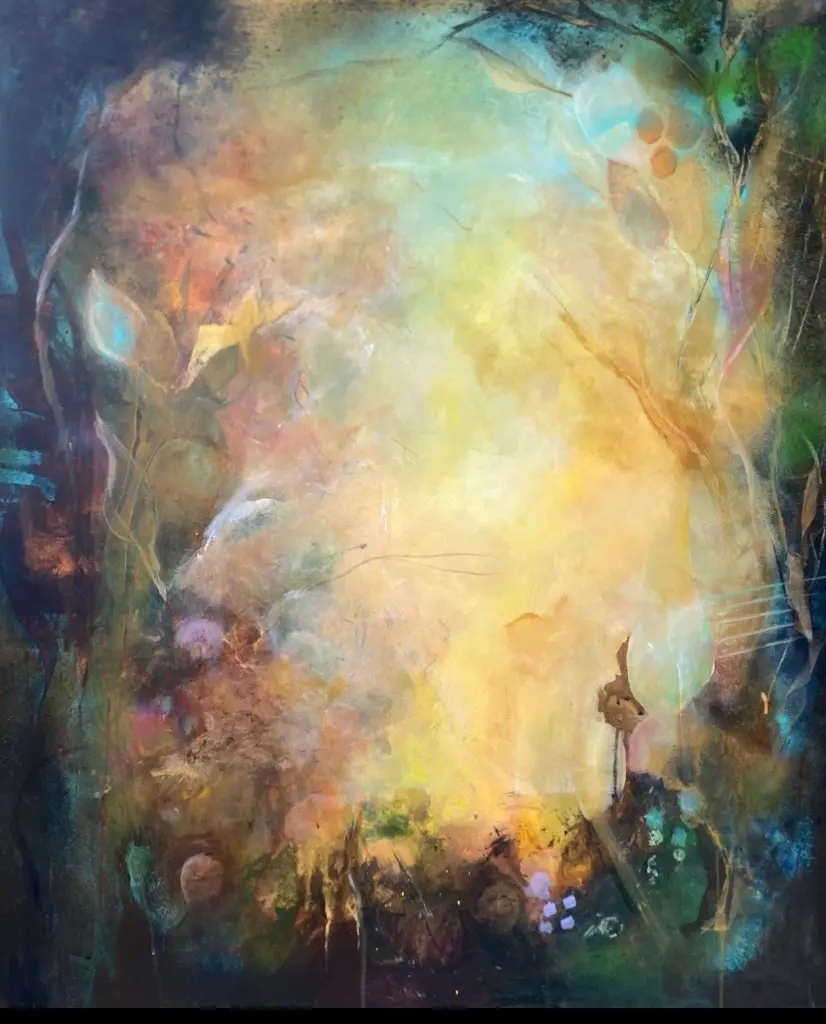 Abstrakt Mysterium i Naturen - Akryl - Abstract Expressionism - 100×120 cm af Arja Hermansson