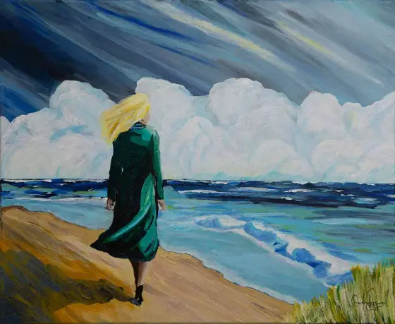 She and the Baltic Sea – Acrylic by Andy Renard