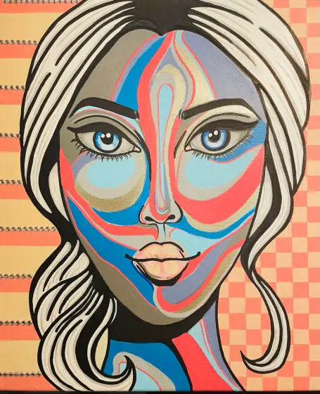 Girl with attitude - Akryl af Lina A Nordblad