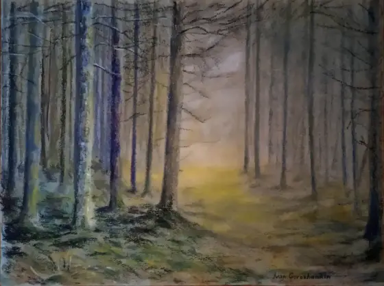 Tallskog i Värmland - Pastell av Ivan Gorozhankin