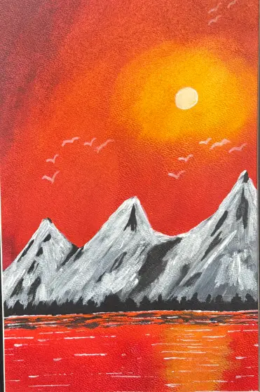 Eldhimmel över fjäll thumbnail 1