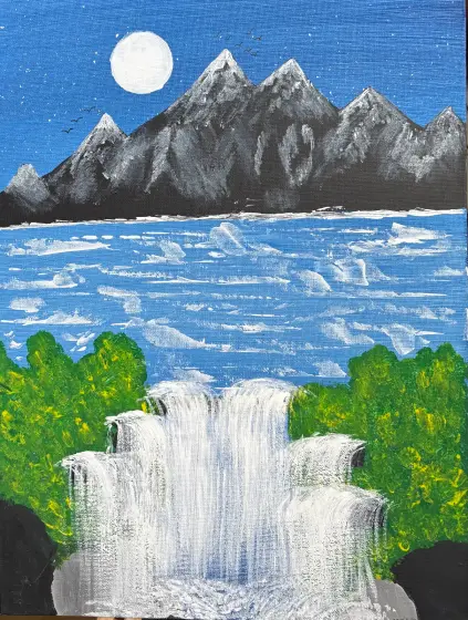 De stora vattenfallet – Acrylic by Ann-Christin (Acmpainting) Martinsson