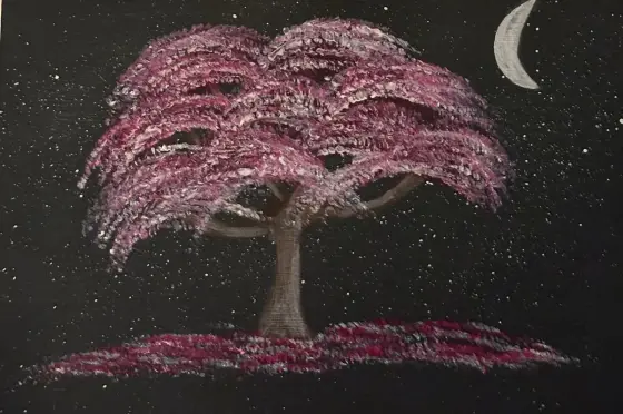 När natten blommar – Acrylic by Ann-Christin (Acmpainting) Martinsson