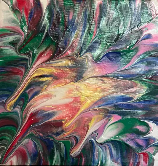 Rödbäbb - Akryl af Ann-Christin (Acmpainting) Martinsson