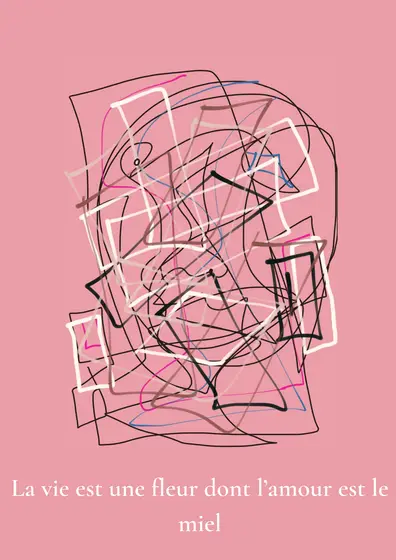 La vie est une fleur dont l´amour est le miel Poster - Digital kunst af Lovisa Linda Valentina  Svensson